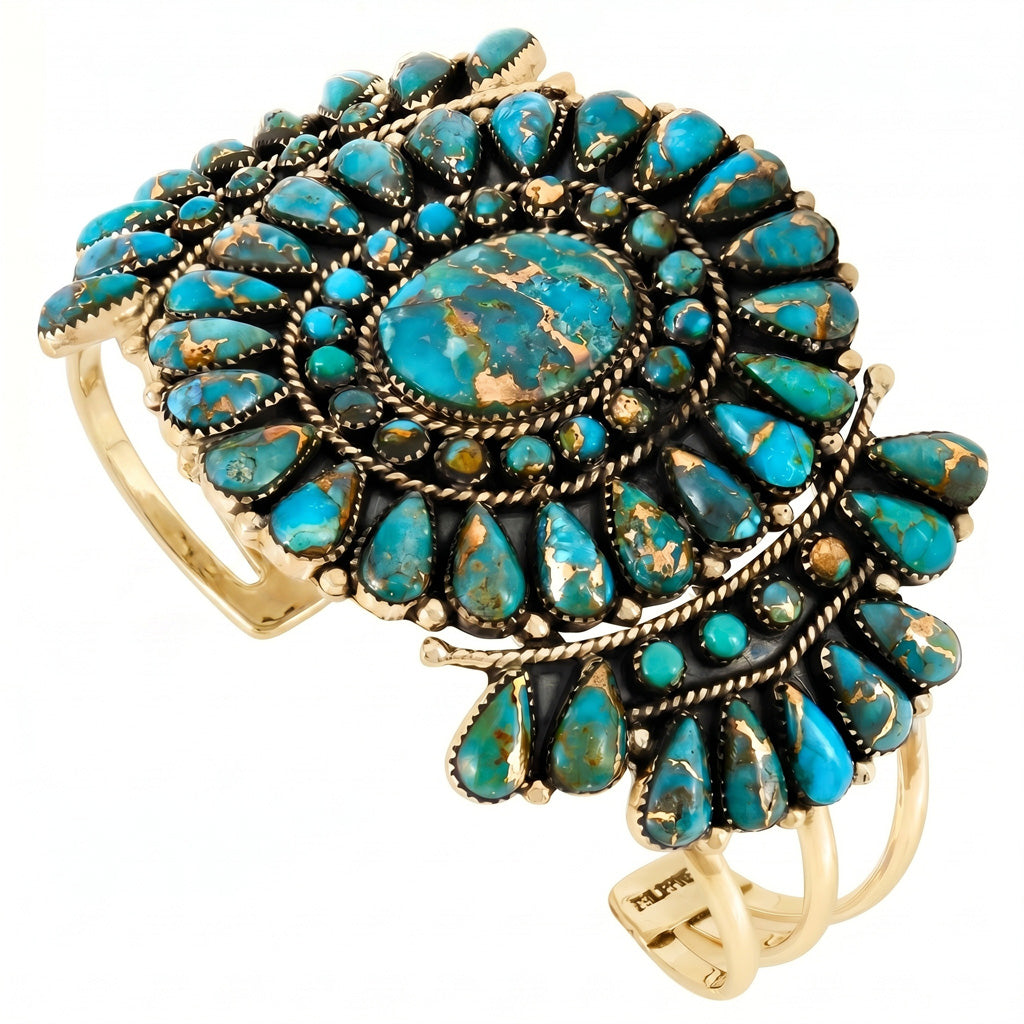 Matrix Turquoise Bracelet GoldCopper B5603-GB-C84