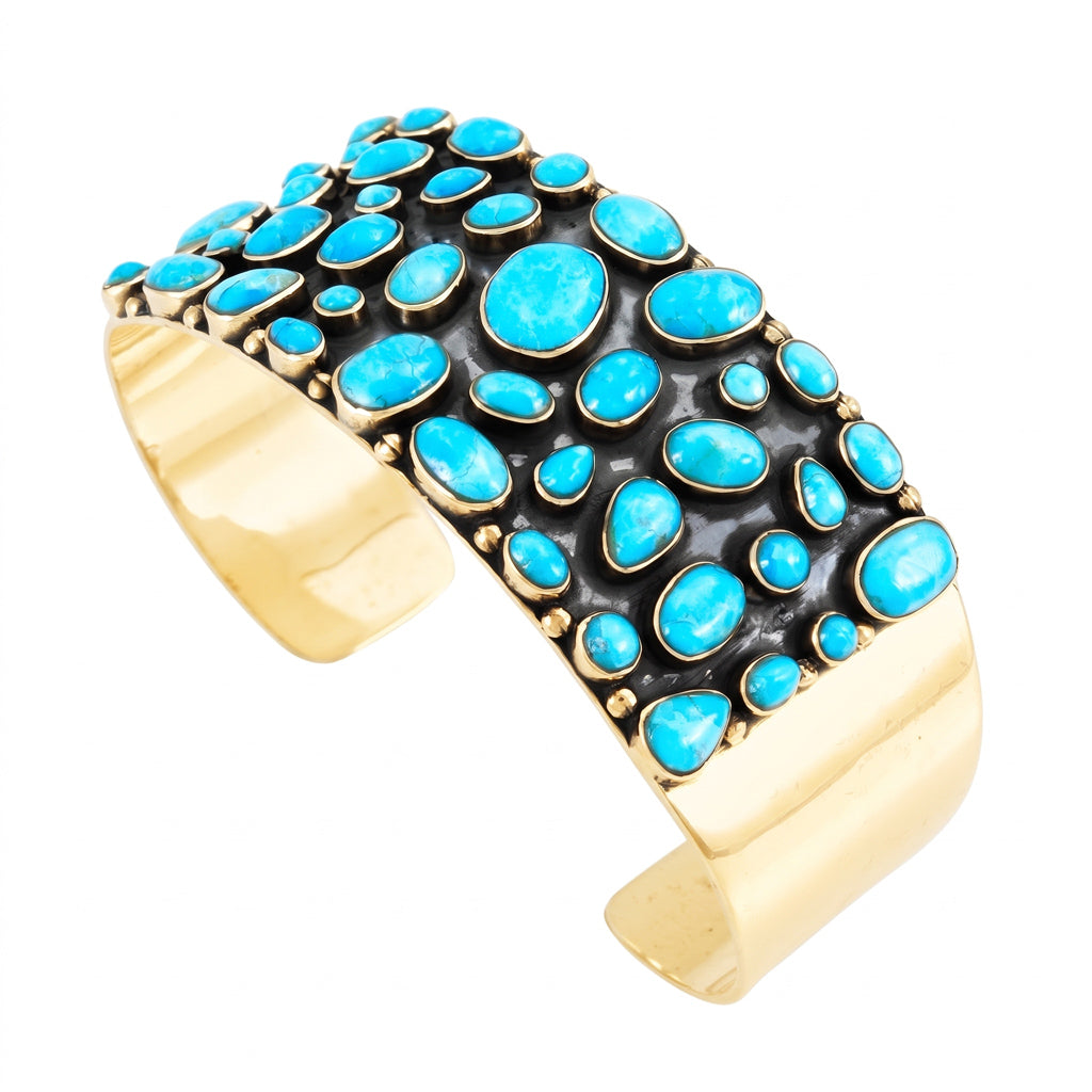 Turquoise Bracelet GoldCopper B5606-GB-C75