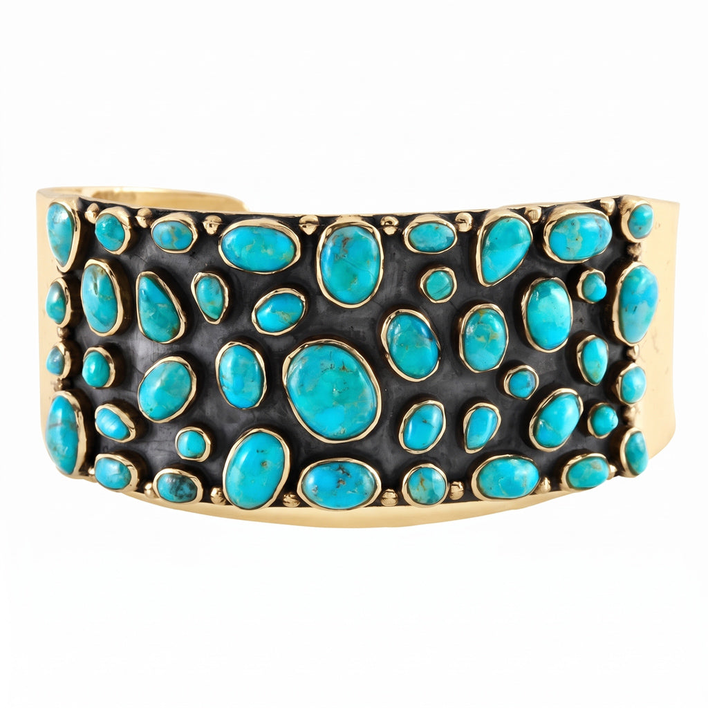 Turquoise Bracelet GoldCopper B5606-GB-C75