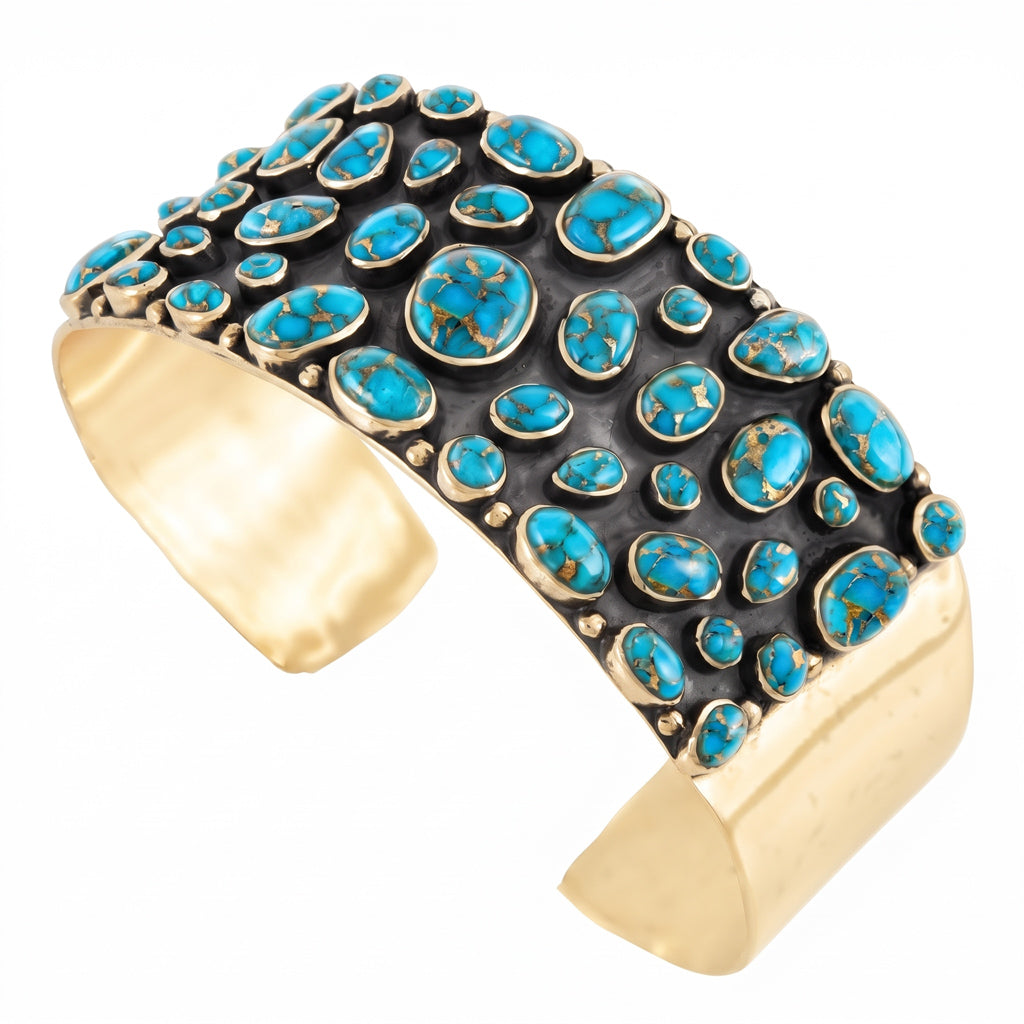 Matrix Turquoise Bracelet GoldCopper B5606-GB-C84