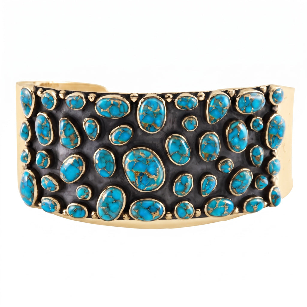 Matrix Turquoise Bracelet GoldCopper B5606-GB-C84
