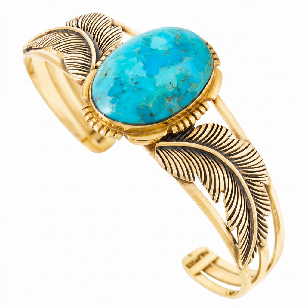 Turquoise Bracelet GoldCopper B5607-GB-C75