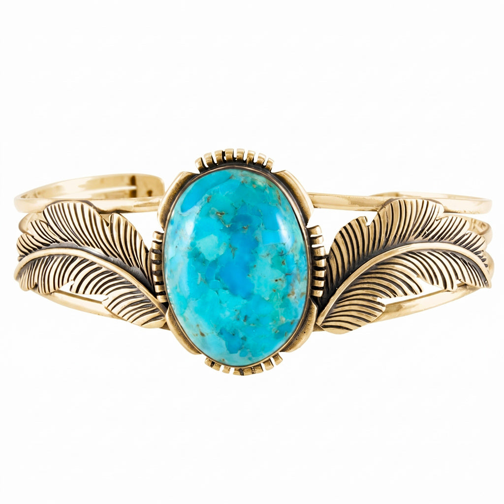 Turquoise Bracelet GoldCopper B5607-GB-C75