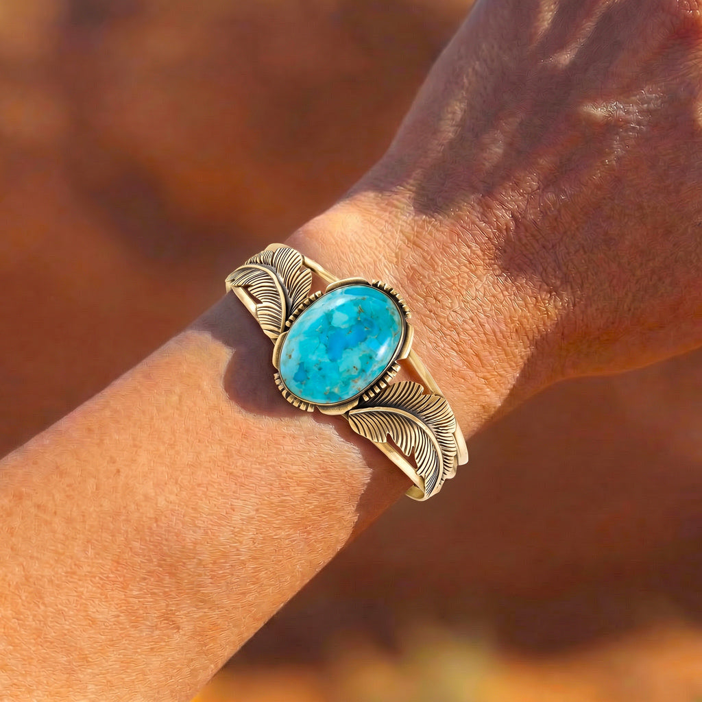 Turquoise Bracelet GoldCopper B5607-GB-C75