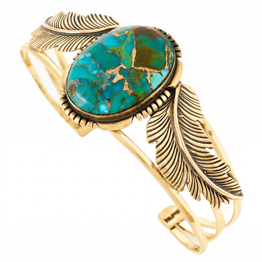 Matrix Turquoise Bracelet GoldCopper B5607-GB-C84