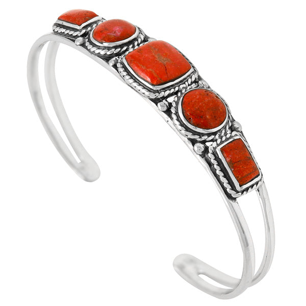 Coral Bracelet Sterling Silver B5608-C74