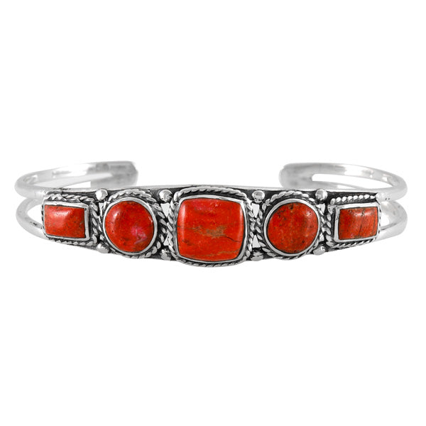 Coral Bracelet Sterling Silver B5608-C74