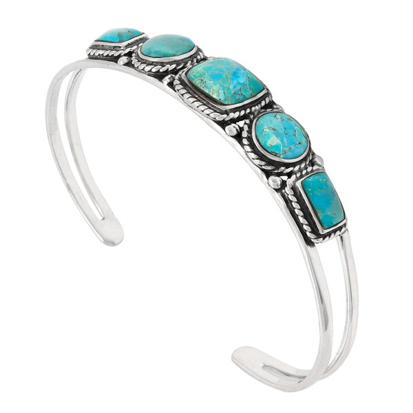 Turquoise Bracelet Sterling Silver B5608-C75