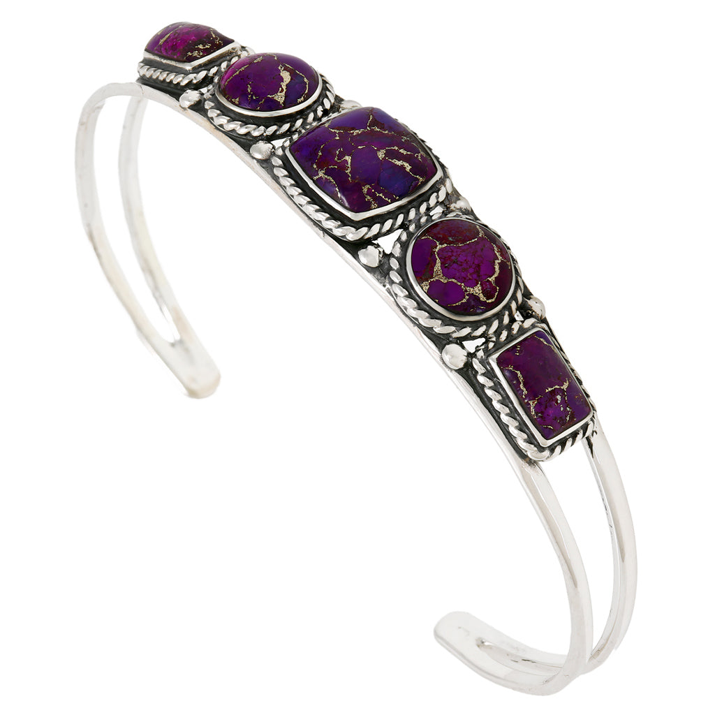 Purple Turquoise Bracelet Sterling Silver B5608-C77