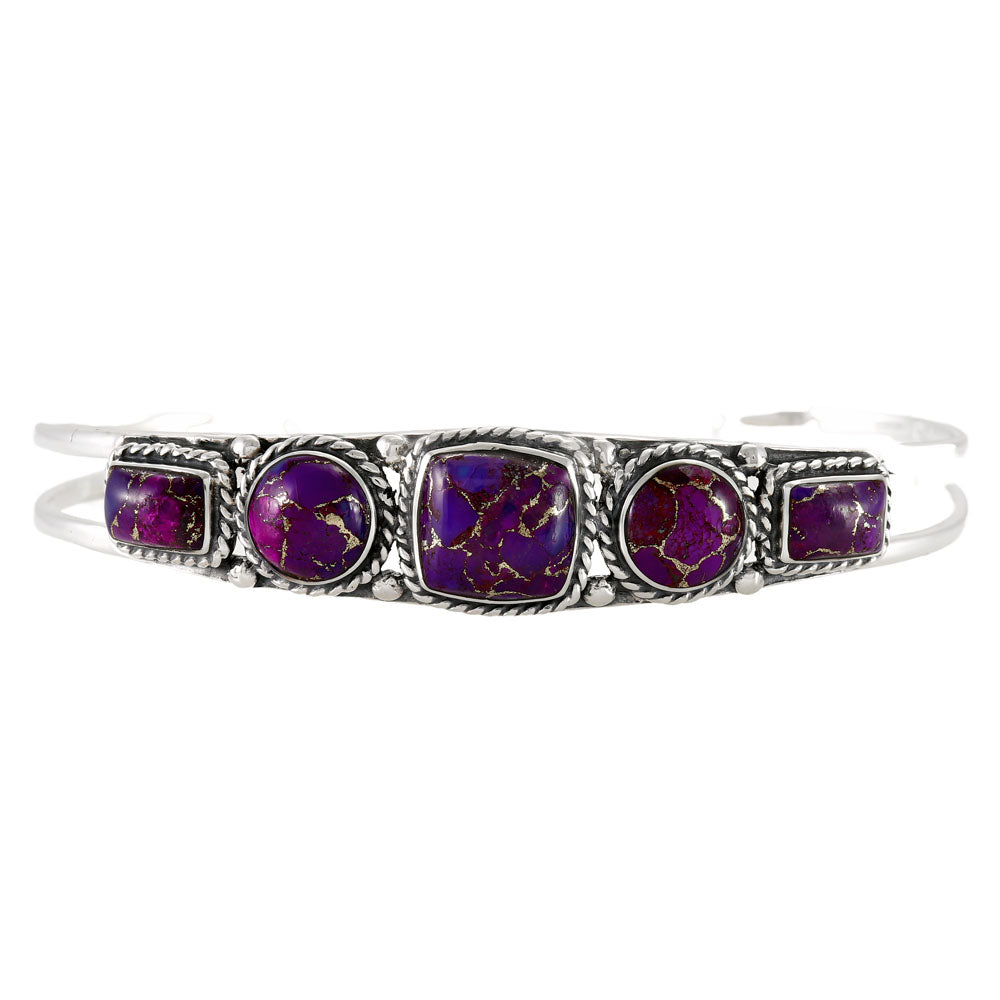 Purple Turquoise Bracelet Sterling Silver B5608-C77