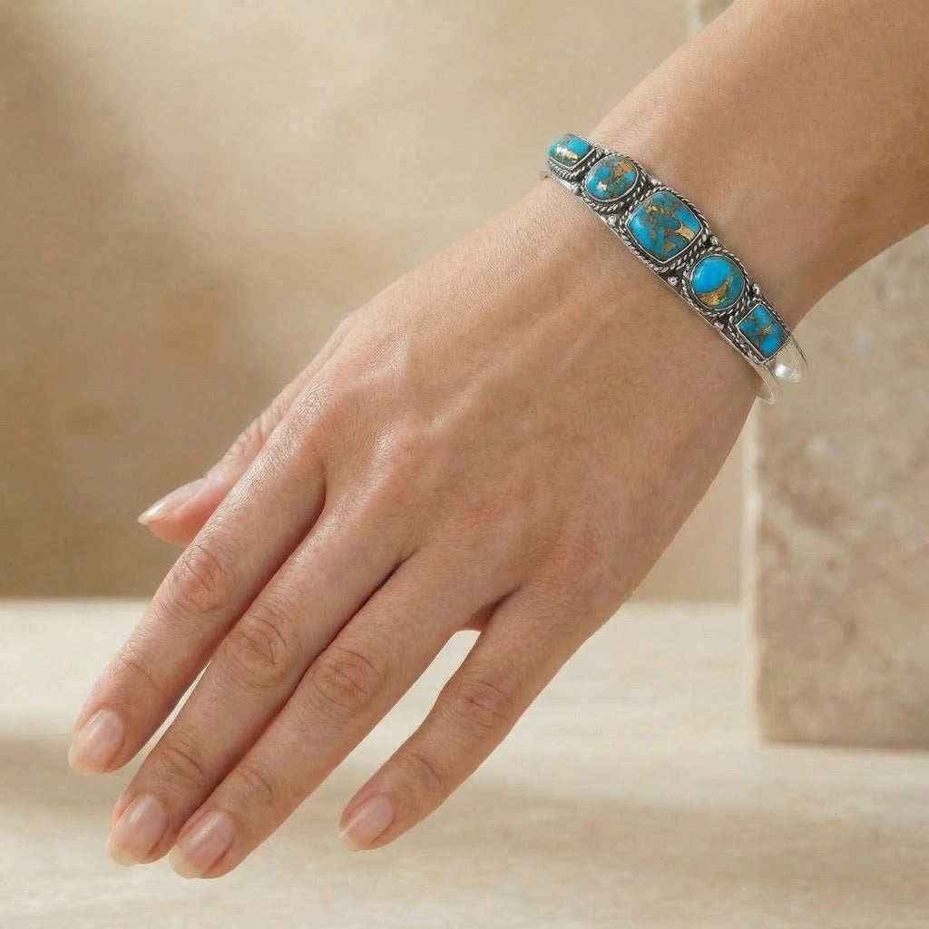 Matrix Turquoise Bracelet Sterling Silver B5608-C84