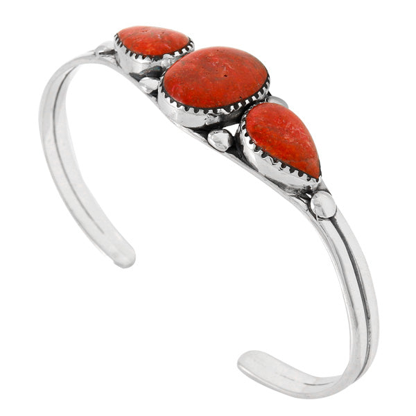 Coral Bracelet Sterling Silver B5609-C74