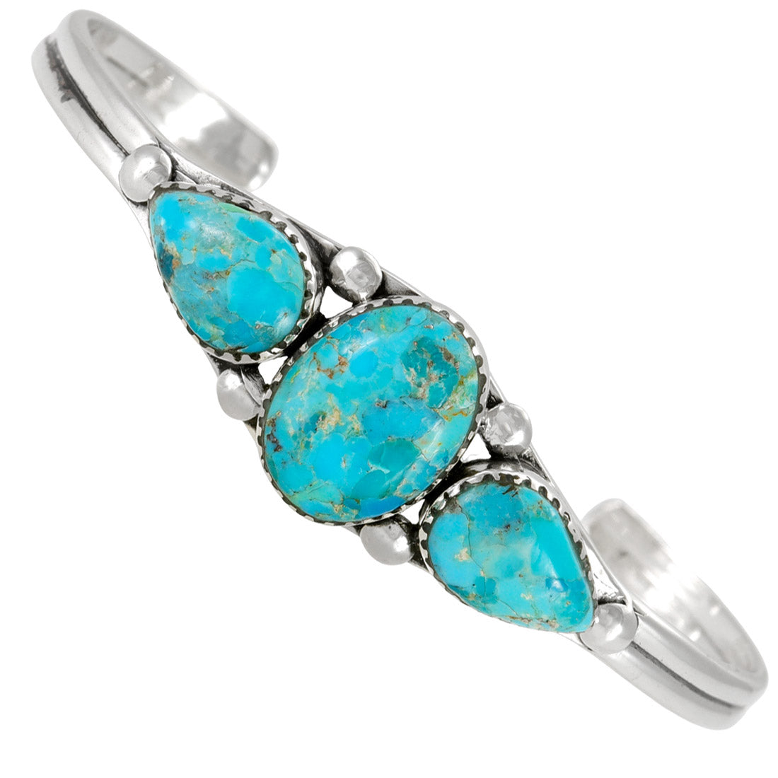 Turquoise Bracelet Sterling Silver B5609-C75