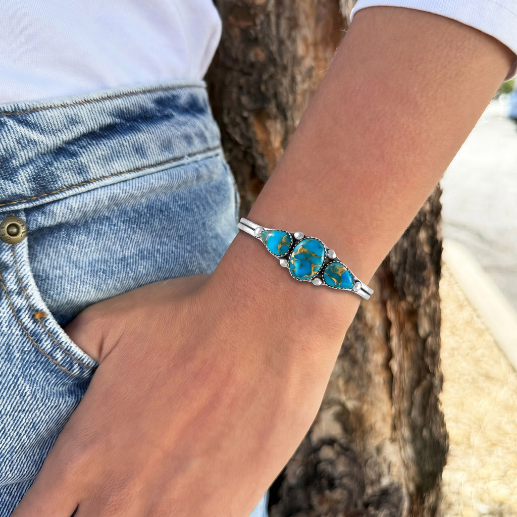 Matrix Turquoise Bracelet Sterling Silver B5609-C84