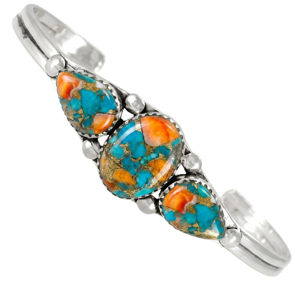 Spiny Turquoise Bracelet Sterling Silver B5609-C89