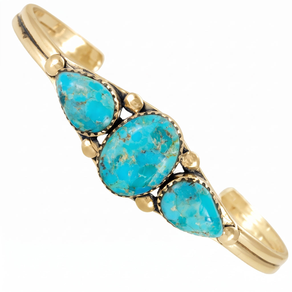 Turquoise Bracelet GoldCopper B5609-GB-C75