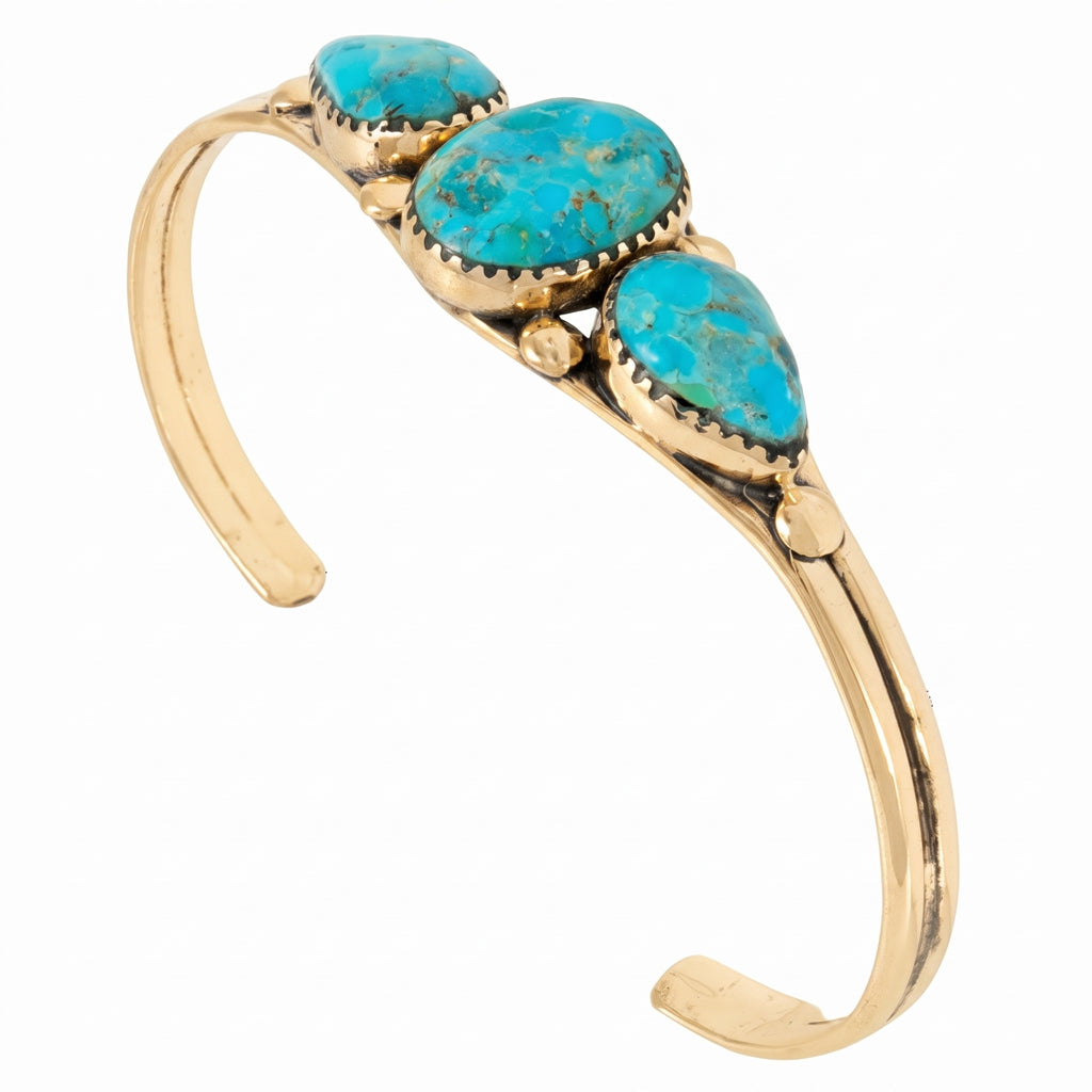 Turquoise Bracelet GoldCopper B5609-GB-C75