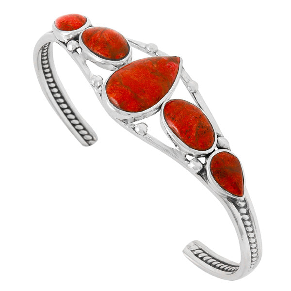 Coral Bracelet Sterling Silver B5610-C74