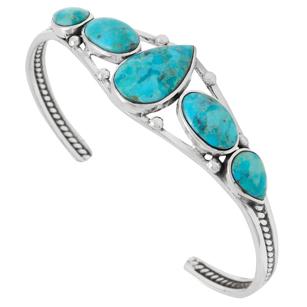 Turquoise Bracelet Sterling Silver B5610-C75