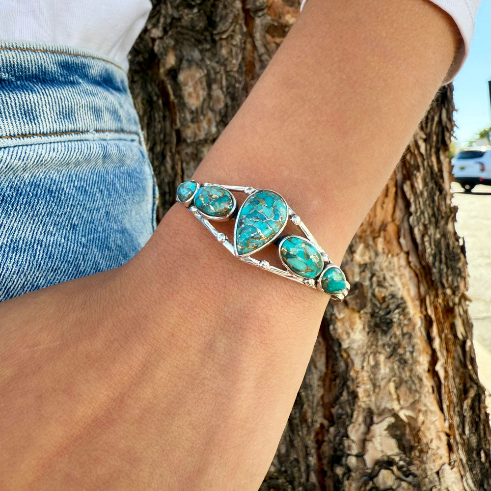 Matrix Turquoise Bracelet Sterling Silver B5610-C84