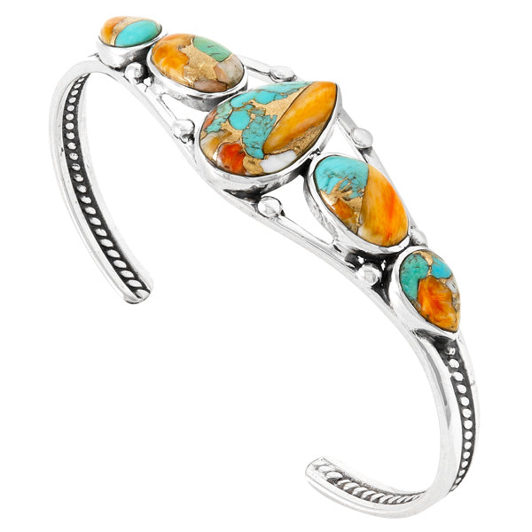 Spiny Turquoise Bracelet Sterling Silver B5610-C89