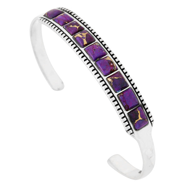 Purple Turquoise Bracelet Sterling Silver B5614-C77