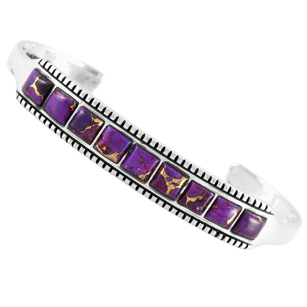 Purple Turquoise Bracelet Sterling Silver B5614-C77