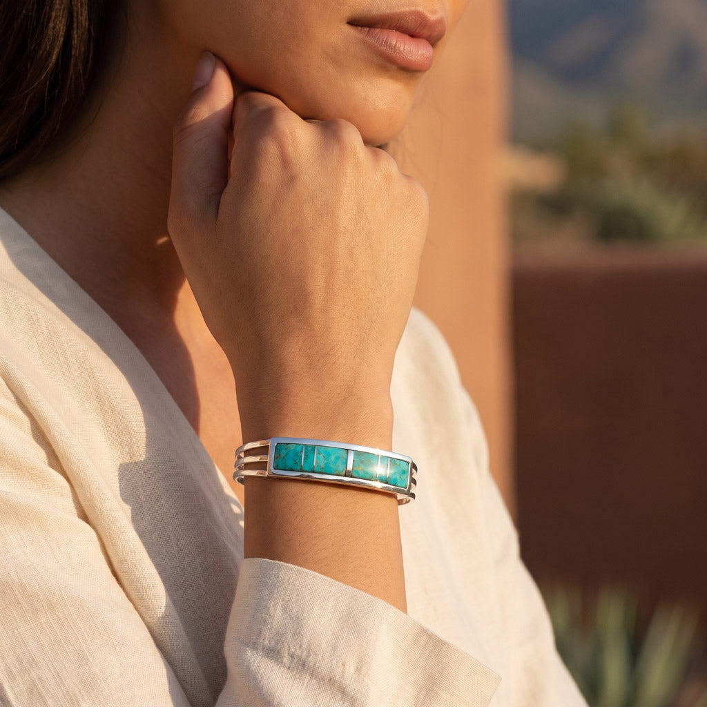 Turquoise Bracelet Sterling Silver B5615-C05