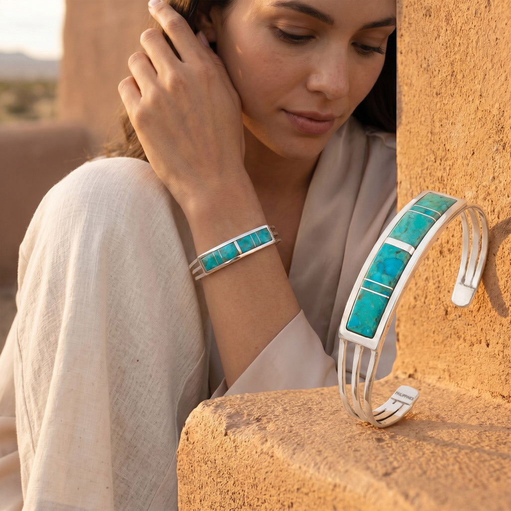 Turquoise Bracelet Sterling Silver B5615-C05