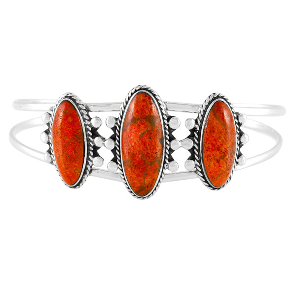 Coral Bracelet Sterling Silver B5619-C74