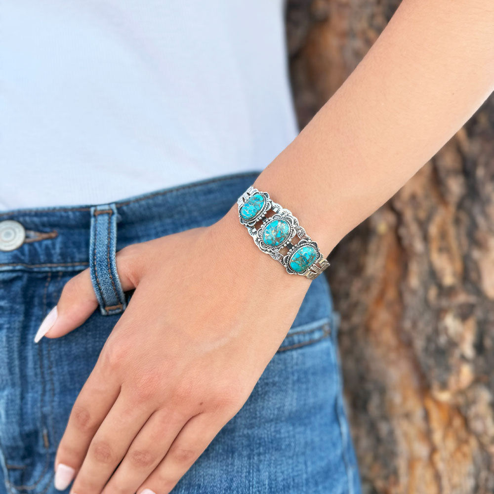 Matrix Turquoise Bracelet Sterling Silver B5620-C84