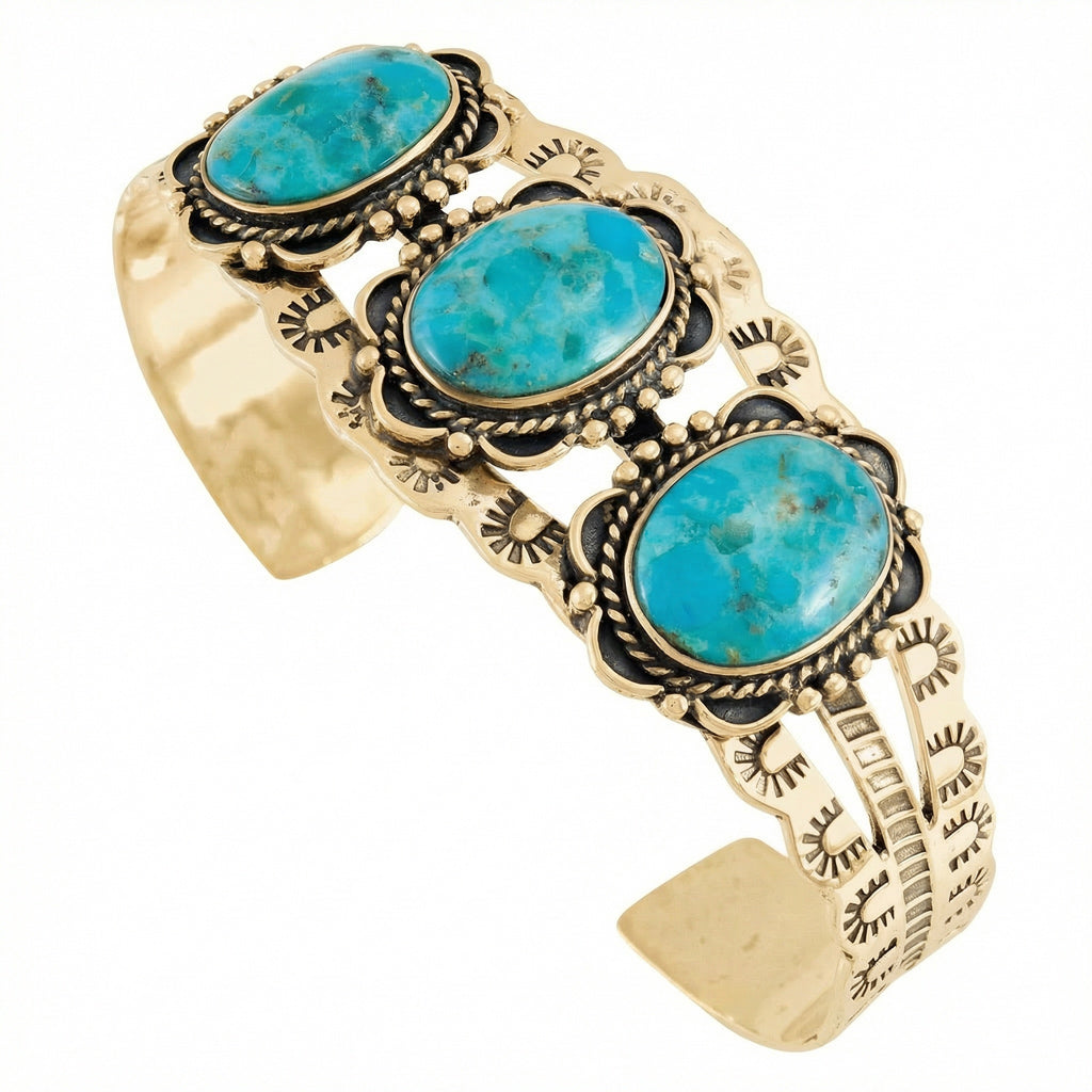 Turquoise Bracelet GoldBrass B5620-GB-C75