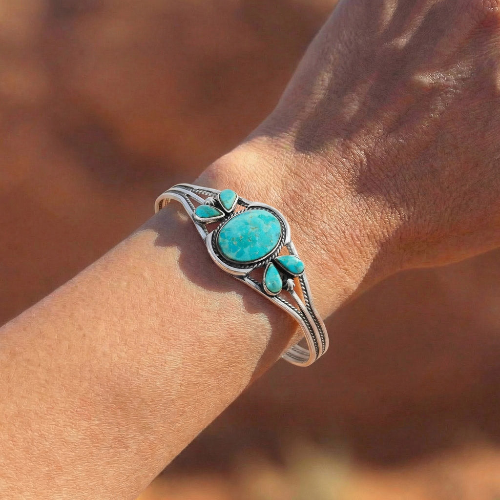 FINAL CLEARANCE - Turquoise Bracelet SilveryCopper™ B5623-SB-C75