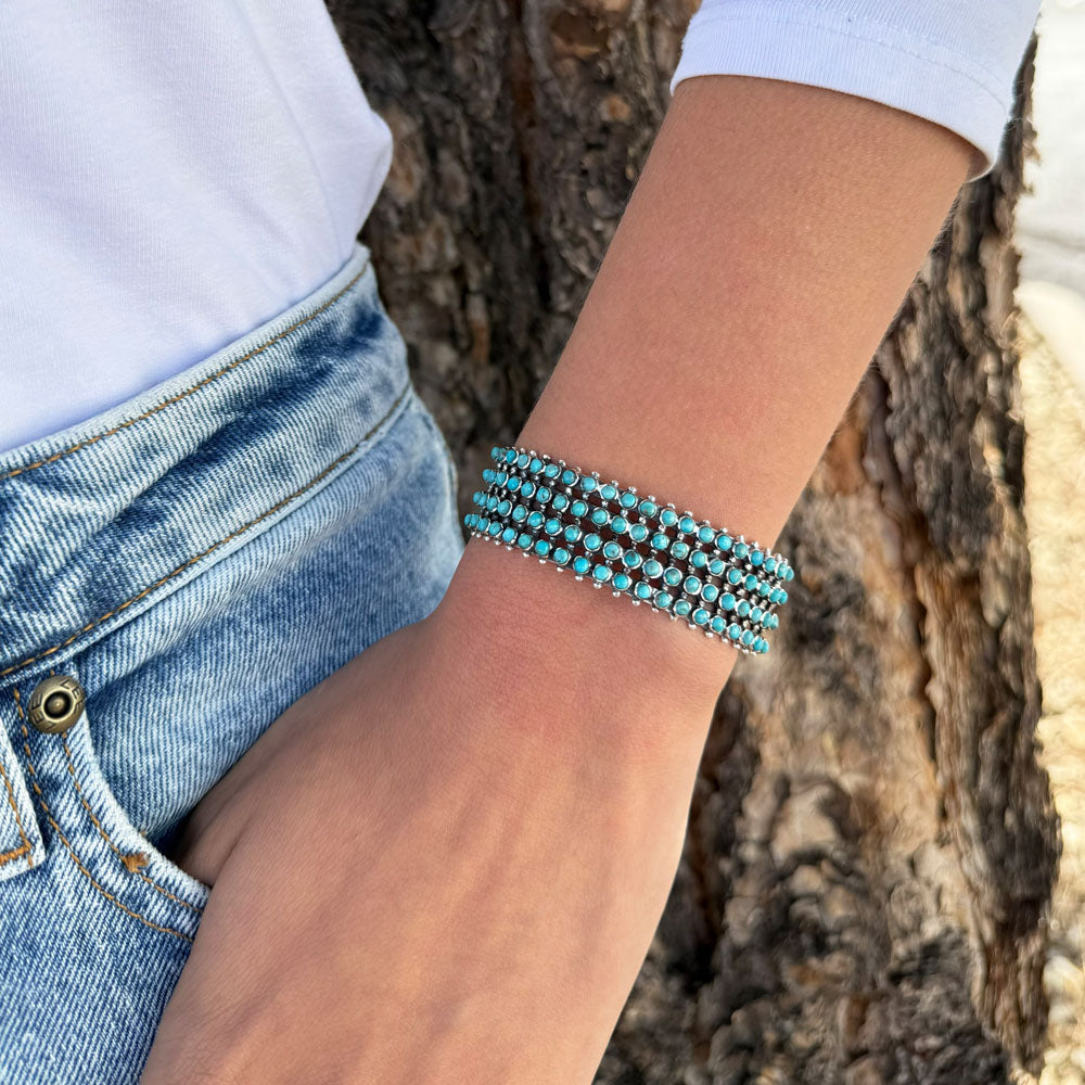 Turquoise Bracelet Sterling Silver B5625-C75