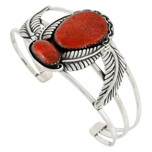 Coral Bracelet Sterling Silver B5626-C74