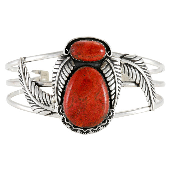 Coral Bracelet Sterling Silver B5626-C74