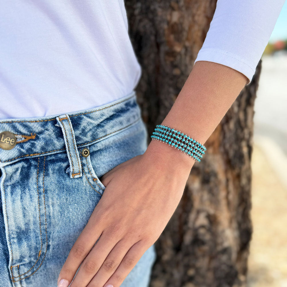 Turquoise Bracelet Sterling Silver B5625-C75