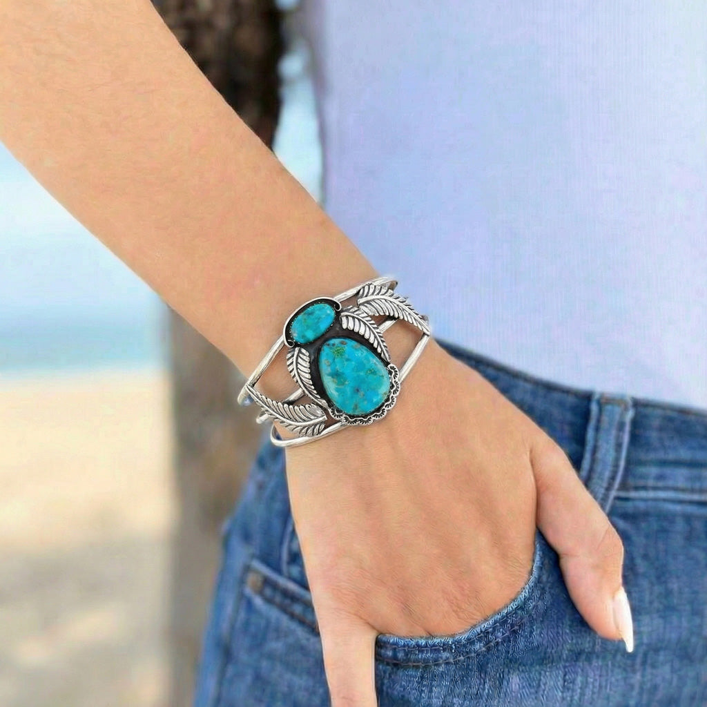 Turquoise Bracelet Sterling Silver B5626-C75