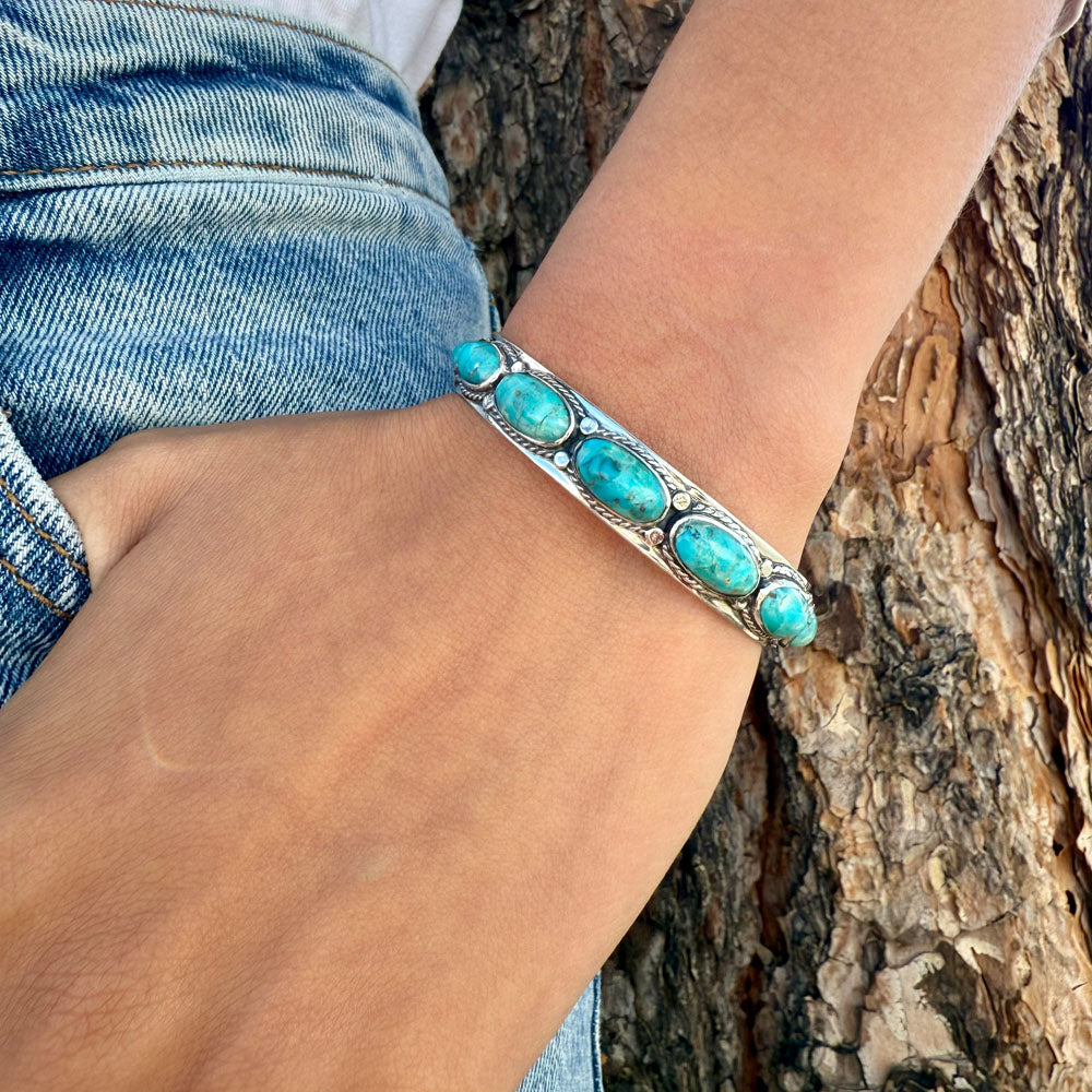 Turquoise Bracelet Sterling Silver B5627-C75