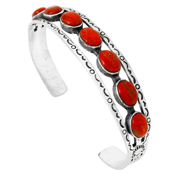 Coral Bracelet Sterling Silver B5632-C74