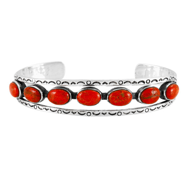 Coral Bracelet Sterling Silver B5632-C74