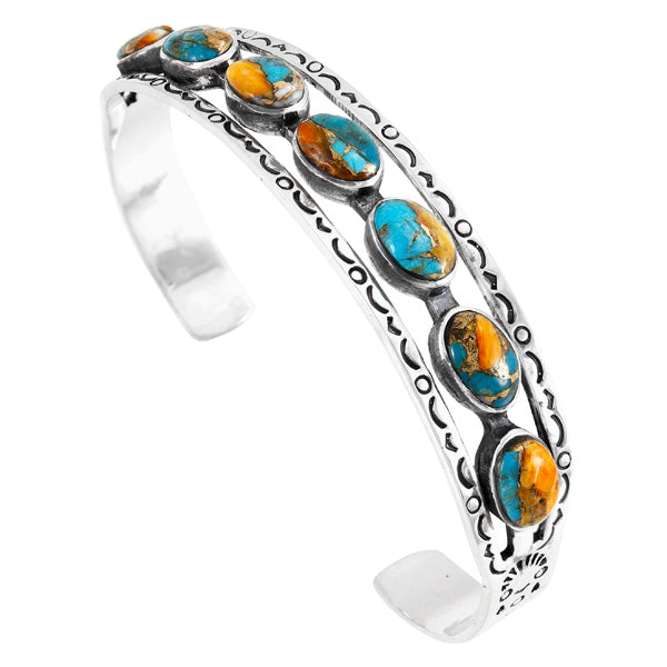 Spiny Turquoise Bracelet Sterling Silver B5632-C89