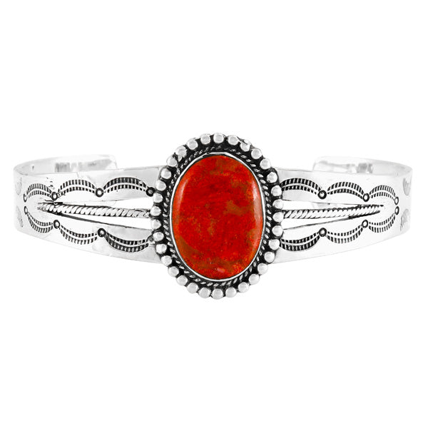 Coral Bracelet Sterling Silver B5633-C74