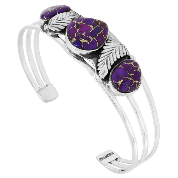 Purple Turquoise Bracelet Sterling Silver B5634-C77