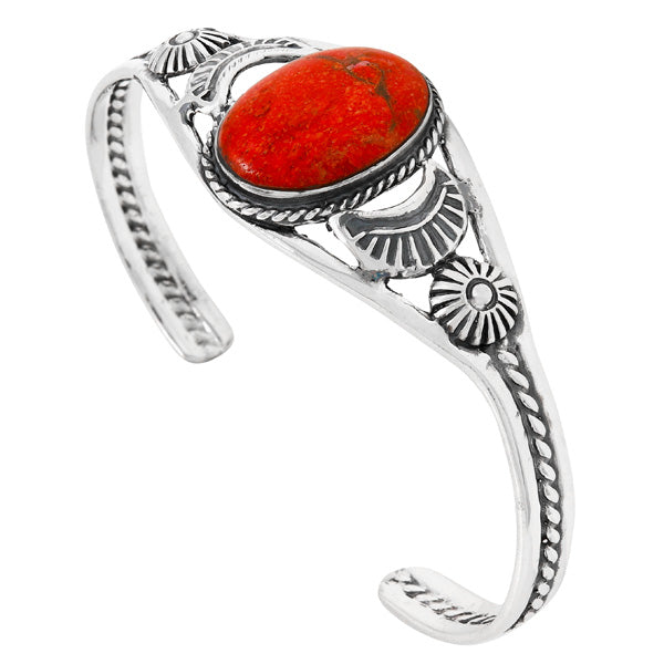 Coral Bracelet Sterling Silver B5635-C74