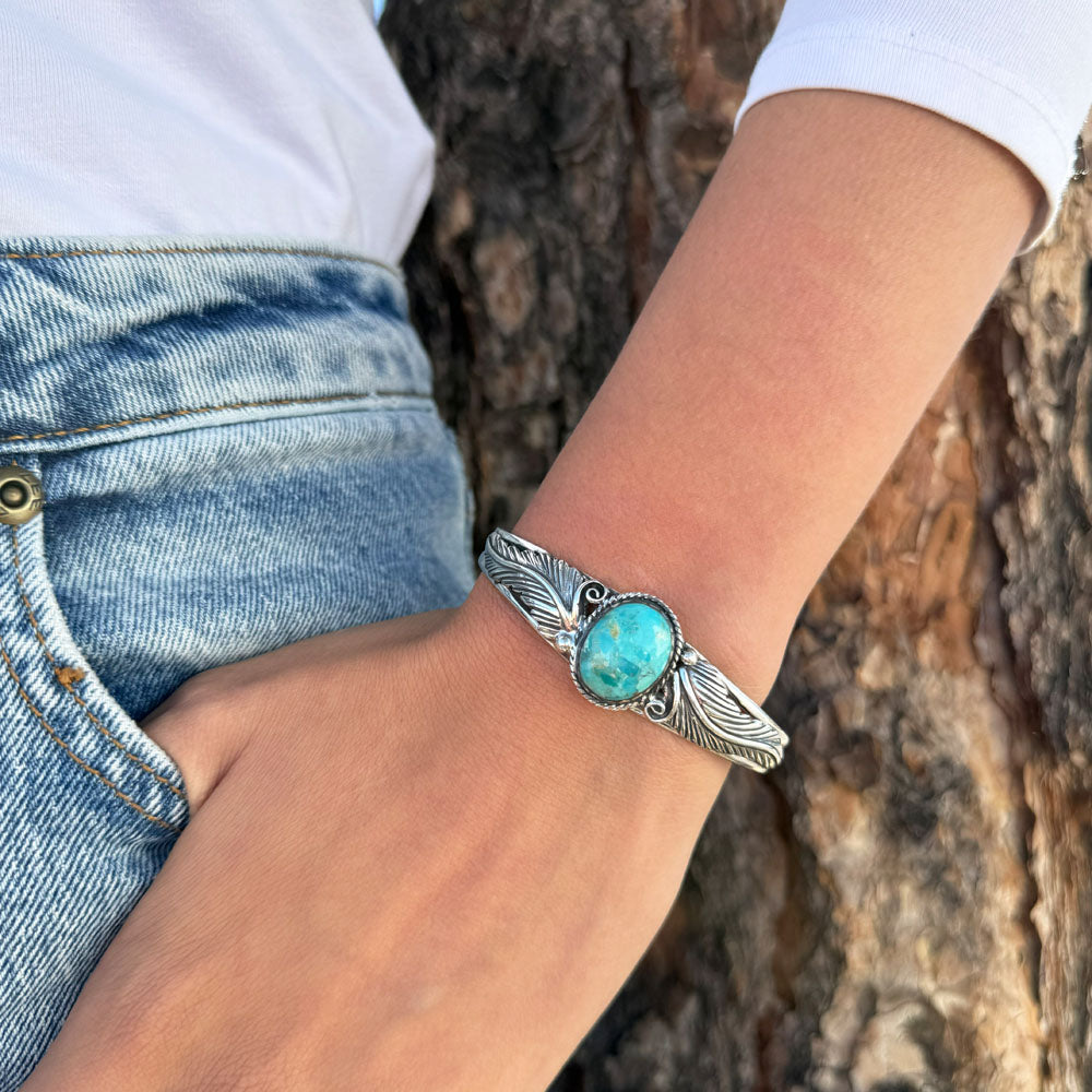 Turquoise Bracelet Sterling Silver B5636-C75