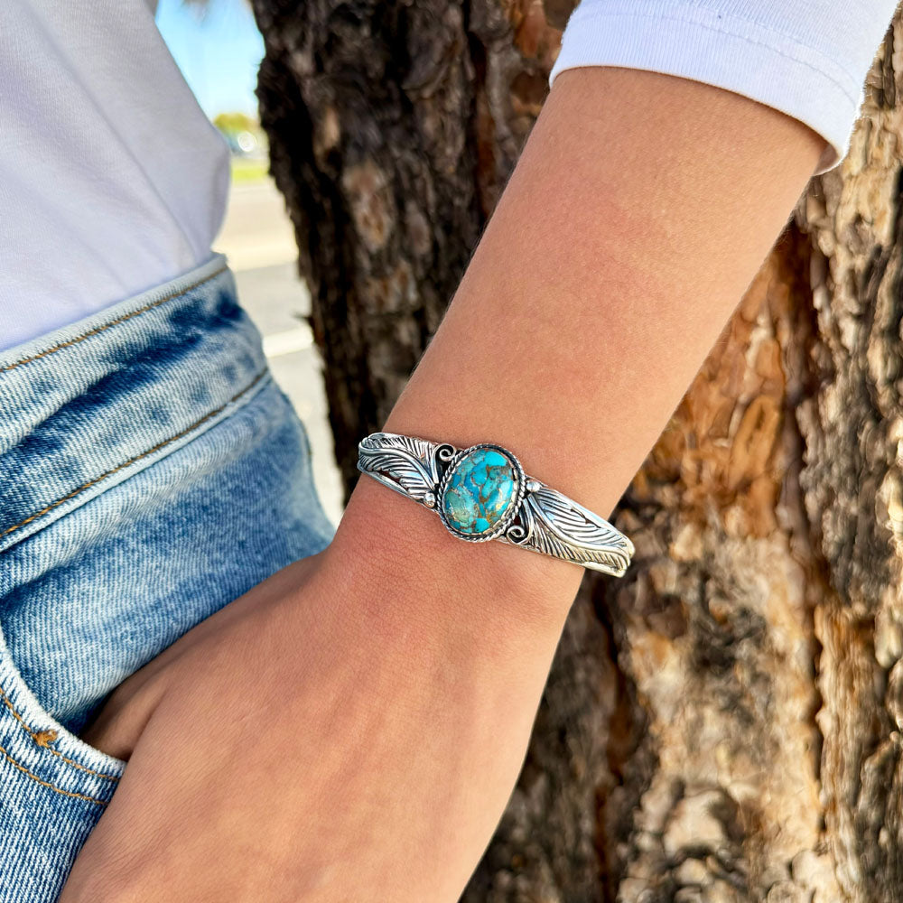 Matrix Turquoise Bracelet Sterling Silver B5636-C84