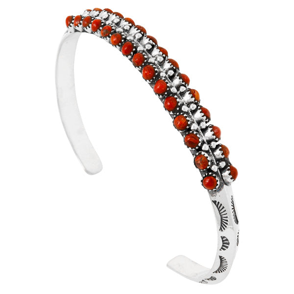 Coral Bracelet Sterling Silver B5637-C74