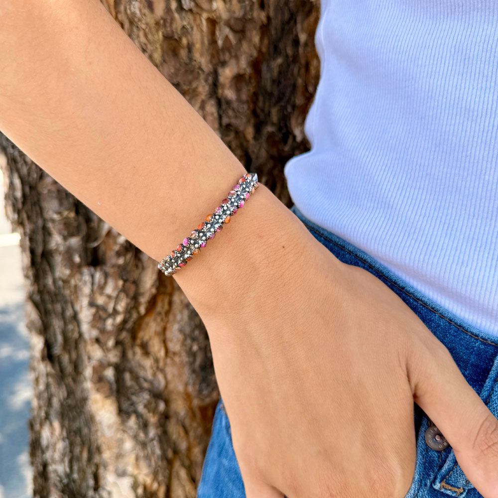 Plum Spiny Bracelet Sterling Silver B5637-C92