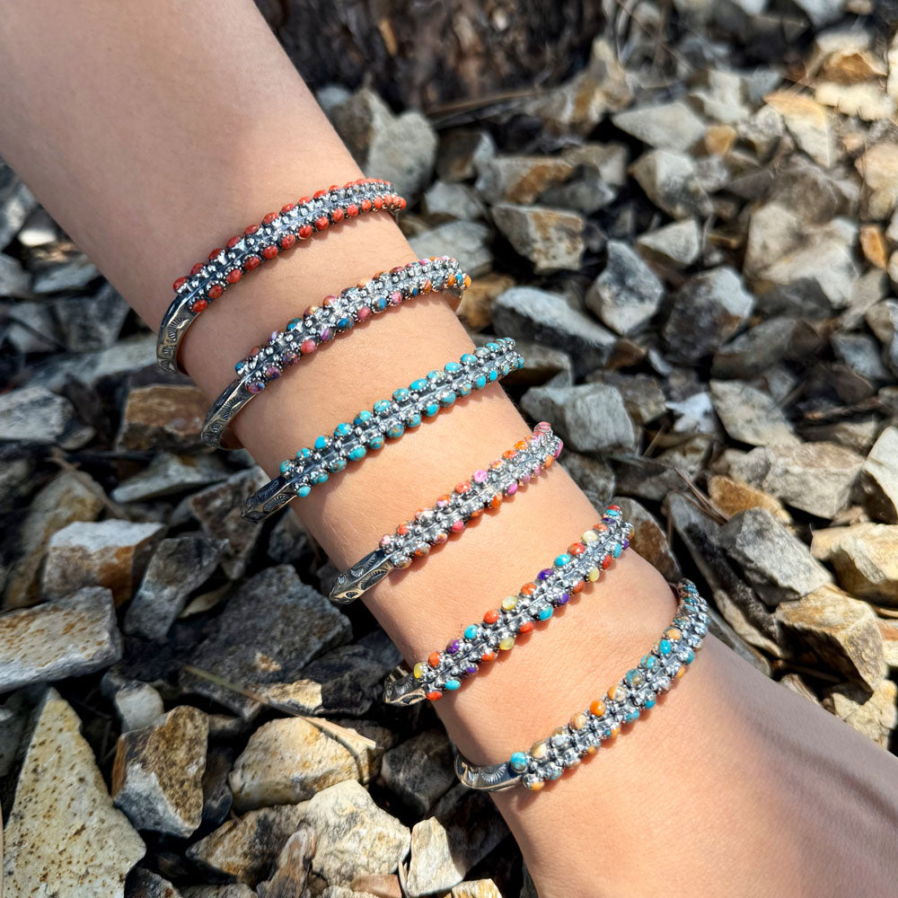 Coral Bracelet Sterling Silver B5637-C74